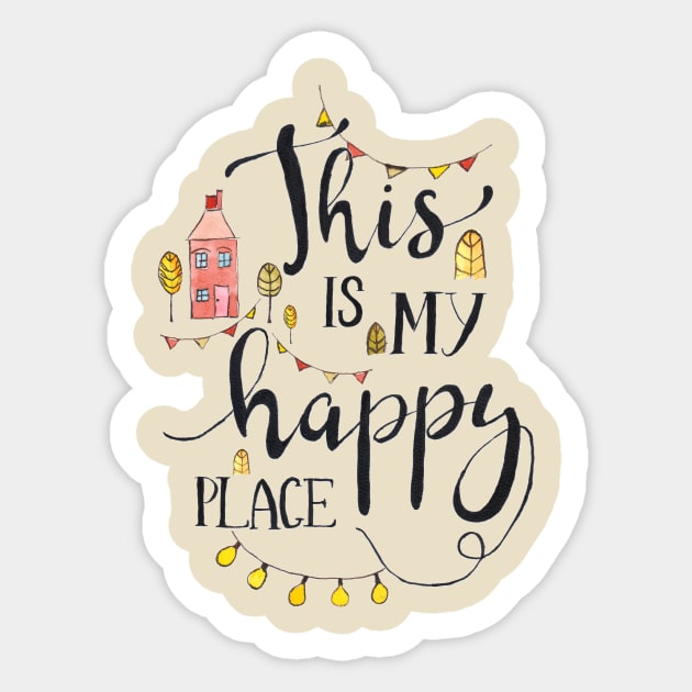 Happy Place Sticker by biazartstudio_digitales